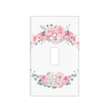 Light switch cover with floral swags