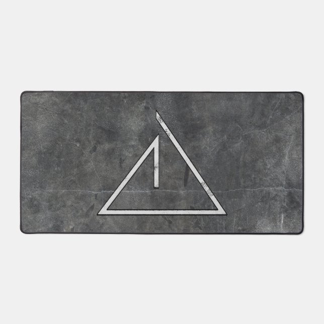 Light Symbol on Dark Concrete Desk Mat (Front)