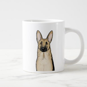 Light Tan and Black German Shepherd Dog   Pet Art Large Coffee Mug