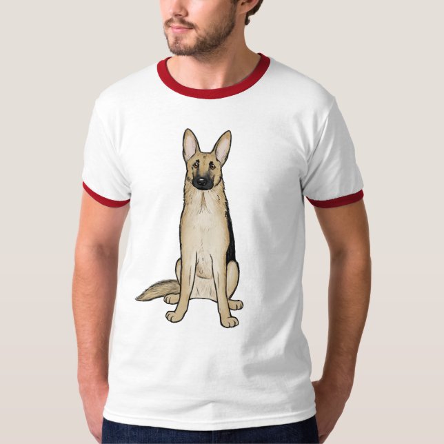 Light Tan and Black German Shepherd Dog | Pet Art T-Shirt (Front)