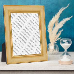 Light Tan Basic Wood Frame Add Photo Plaque