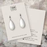 Light tan custom logo earring display card<br><div class="desc">Light tan brown or custom color earring product display card with custom logo template and social media icons. Modern,  minimal design for your handmade jewelry</div>