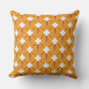 Light Tangerine Gray Butterfly Cushion