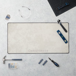Light Taupe Brown Name on Taupe-Grey Urban Grunge Desk Mat