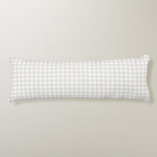 Light Taupe Buffalo Plaid Farmhouse Decor Body Cushion