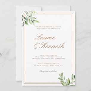 Light Taupe Eucalyptus Wedding QR Code Invitation