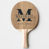 Light Teak Wood Monogram & Name Overlay