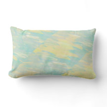 Light Teal and Yellow Abstract Throw Pillow