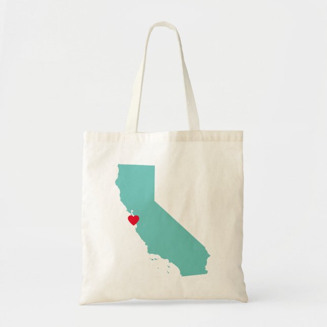 Light Teal California Wedding Welcome Tote Bag (Front)