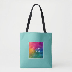 Light Teal Carissma Add Your Photo Here Custom Tote Bag