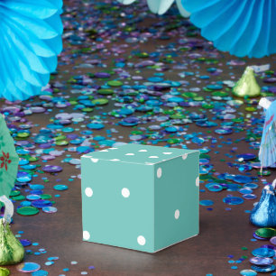 Light Teal Dot Pattern BonBon Candy Favour Box