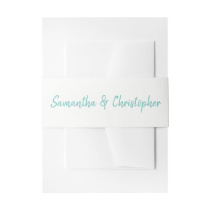 Light Teal Handwritten Marker Style Cursive Invitation Belly Band