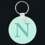 Light Teal Initial Letter Trendy Pastel Mint Blue  Key Ring<br><div class="desc">Light Teal Initial Letter Trendy Pastel Mint Blue Colour. You can choose to add your initial or the initial of a loved one. Whether it's a heartfelt gift for someone dear to you or a personal treat, the choice is yours. You can also remove the personalisation and enjoy the elegant...</div>