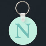 Light Teal Initial Letter Trendy Pastel Mint Blue  Key Ring<br><div class="desc">Light Teal Initial Letter Trendy Pastel Mint Blue Colour. You can choose to add your initial or the initial of a loved one. Whether it's a heartfelt gift for someone dear to you or a personal treat, the choice is yours. You can also remove the personalisation and enjoy the elegant...</div>