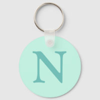 Light Teal Initial Letter Trendy Pastel Mint Blue