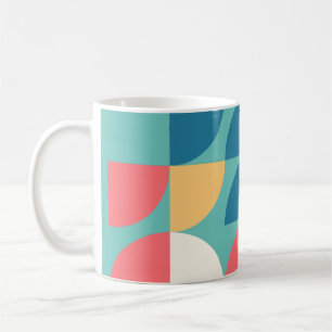 Light Teal Mid-Century Mod Geometric 1960s  Coffee Mug