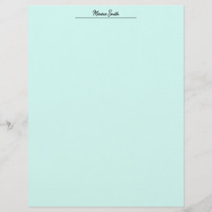Light Teal minimalist custom name Letterhead