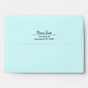 Light teal minimalist custom return address  envelope