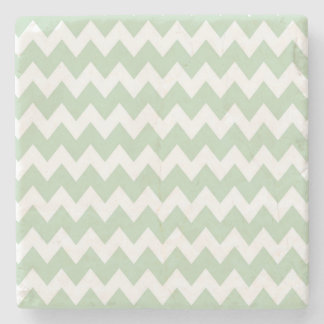 Light Teal Retro Colourful Modern Chevron ZigZag Stone Coaster