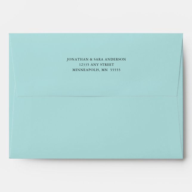 Light Teal Return Address 5x7 A7  Envelope (Back (Top Flap))