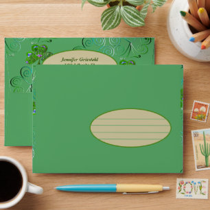 Light Teal Shamrocks Envelope
