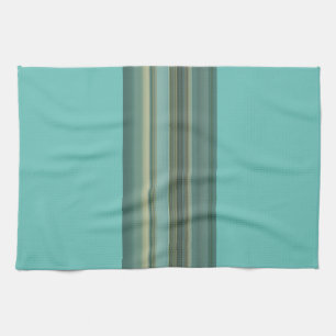 Light Teal - Subdue Colour Stripes Tea Towel