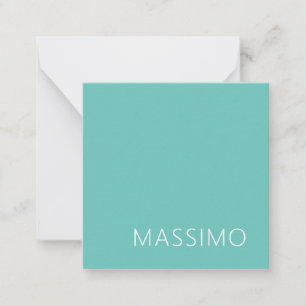 Light Teal Trendy Modern Minimalist Chic Name Card