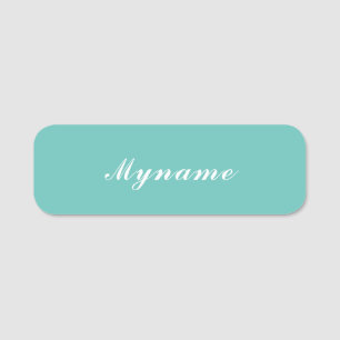 Light Teal Trendy Modern Minimalist Chic Name Tag