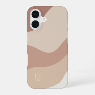 Light Terracotta Boho Colour Flow Monogram iPhone 16 Case