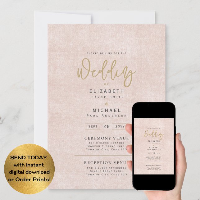 Light Terracotta Wedding Instant Digital Download Invitation (Creator Uploaded)