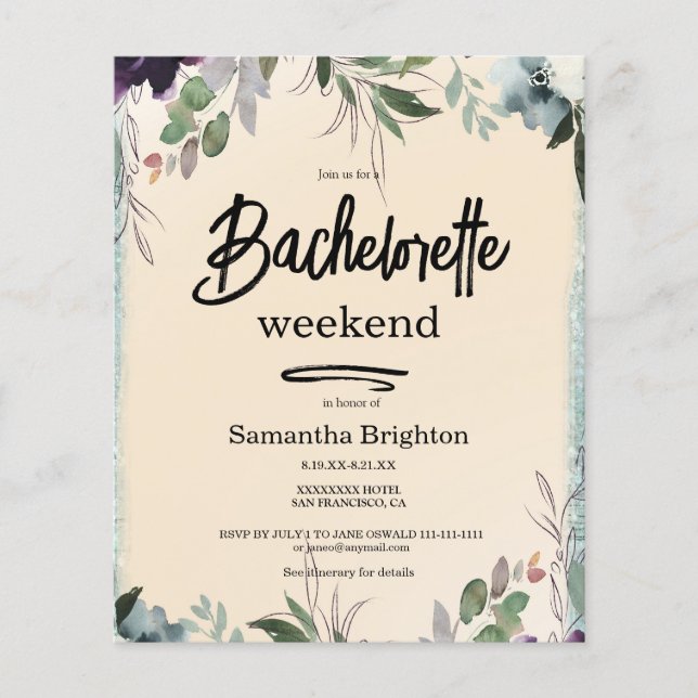 Light Terracotta Weekend Bachelorette  Invitation (Front)