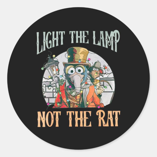 Light The Lamp Not The Rat Christmas Funny Holiday Classic Round Sticker (Front)
