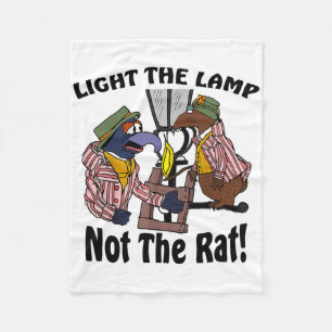 Light The Lamp Not The Rat Funny Christmas Fleece Blanket