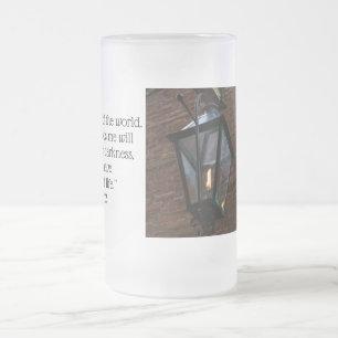 Light The Way Frosted Glass Beer Mug