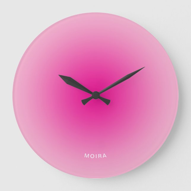 Light to Hot Pink Radial Gradient Large Clock (Front)