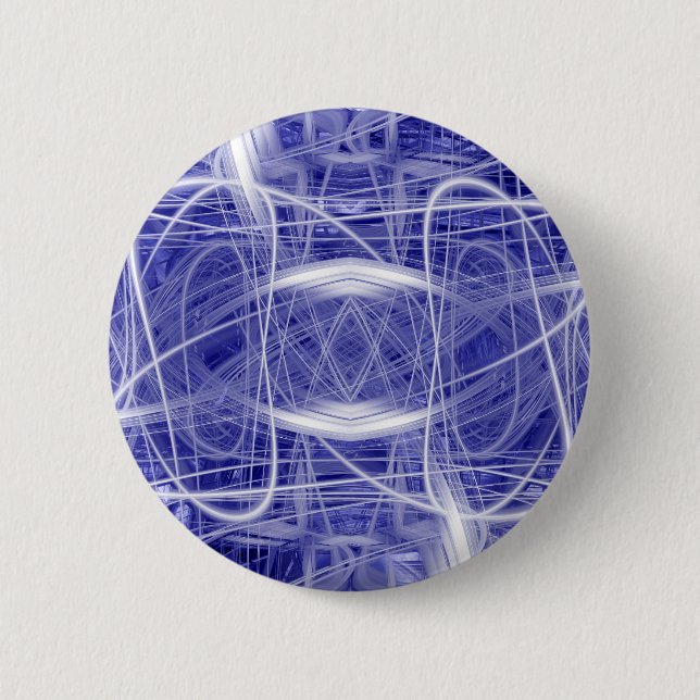 Light trails on a blue background 6 cm round badge (Front)