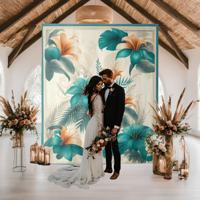 Light Tropical Iridescent Wedding Backdrop Tapestry (Creator Uploaded)