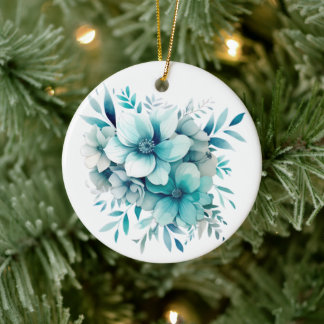 Light Turquoise Floral Ornament