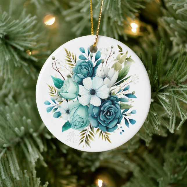 Light Turquoise Floral Ornament (Tree)