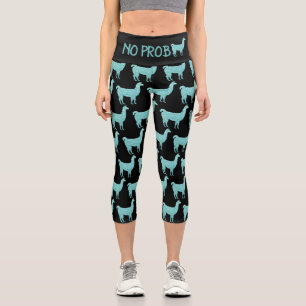 Light Turquoise glitter Sparkles no Prob Llama Capri Leggings