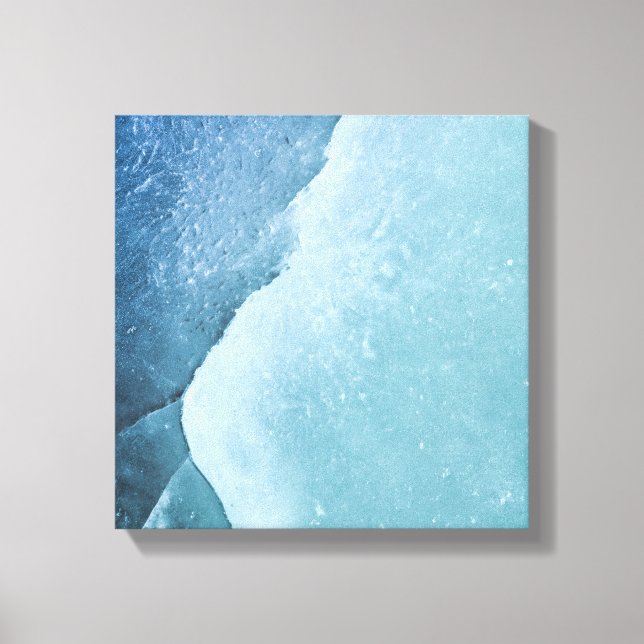 Light Turquoise Ice Abstract Art Canvas Print (Front)