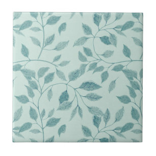 Light Turquoise Leaf Pattern Tile