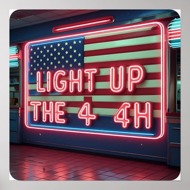 Light Up the 4th Fireworks Party Poster Print (Front)