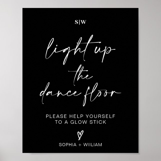 Light Up the Dance Floor | Glow Sticks Sign (Front)
