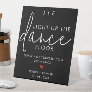 Light Up The Dance Floor Minimalist Black White Pedestal Sign