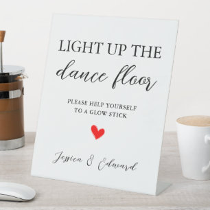 Light Up The Dance Floor Minimalist Black White Pedestal Sign
