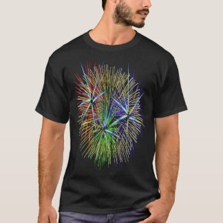 Light Up The Night Sky Colourful Fireworks Celebra T-Shirt