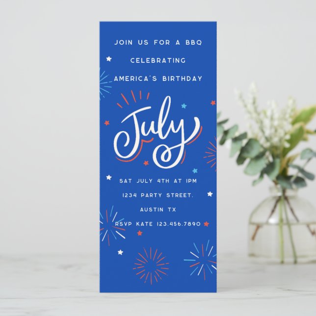 Light up the Sky 4th of July Invitation (Standing Front)