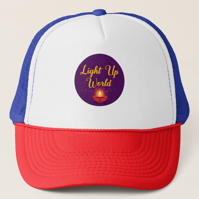 Light Up the World ✨ | Minimal Elegant Diwali  Trucker Hat (Front)