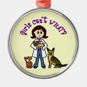 Light Veterinarian Girl Metal Tree Decoration